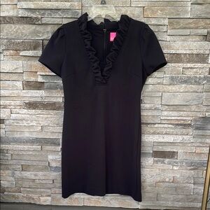 Lilly Pulitzer Black Ruffled Sheath Mini Dress